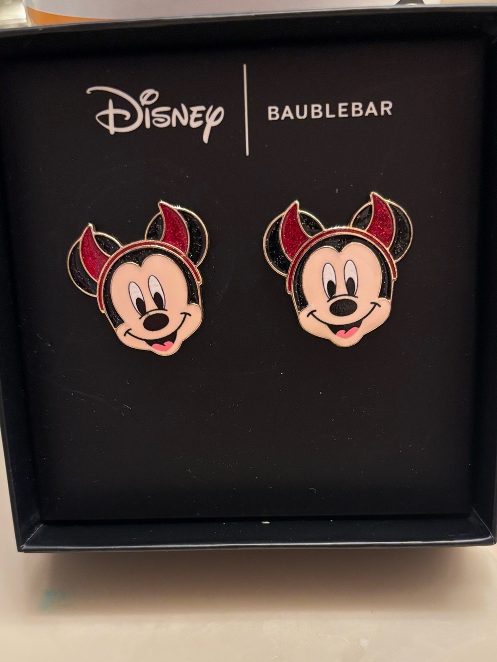 Disney x BaubleBar Mickey Mouse Devil Costume Stud Earrings